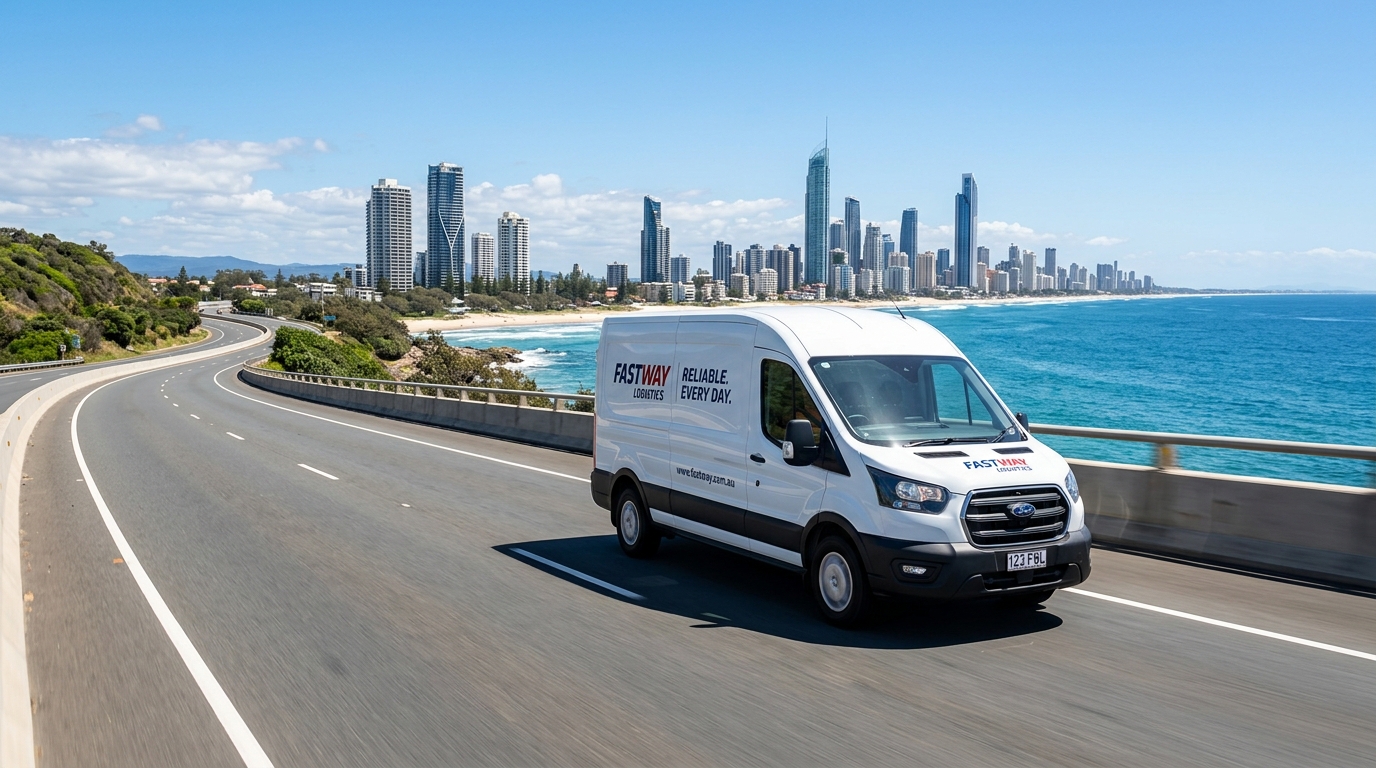 It's A Simple Job Delivery Van along Gold Coast Highway